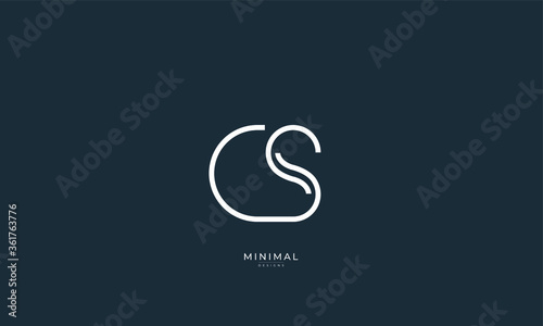 Alphabet letter icon logo CS