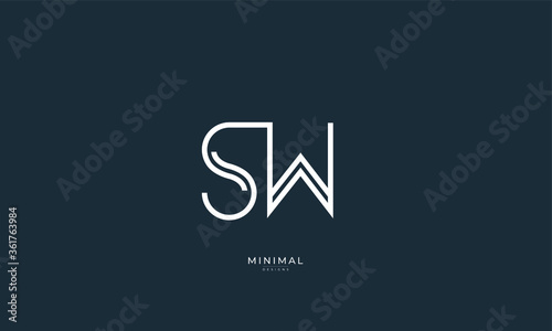Alphabet letter icon logo SW