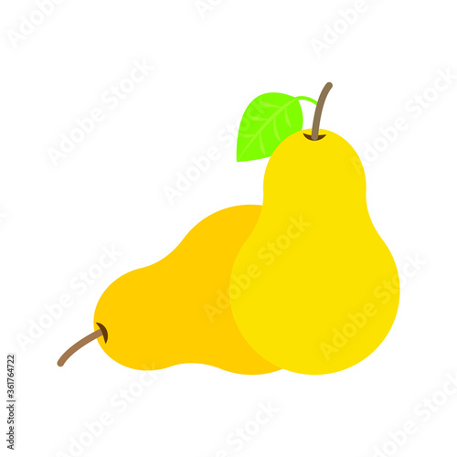 yellow pear with leaf