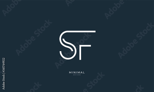 Alphabet letter icon logo SF