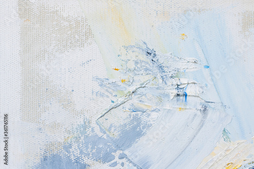 The texture of the canvas, coated with oil paints. Light pastel colors. Ideal backdrop for themes of art, creativity, etc.