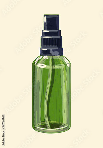 Medicalgreen glass sprinkler, hand drawn sketch art