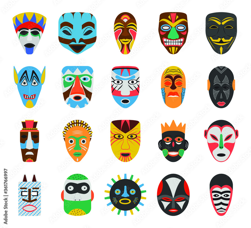 Pack Of Tribal Masks Vectors
Pack Of Tribal Masks Vectors