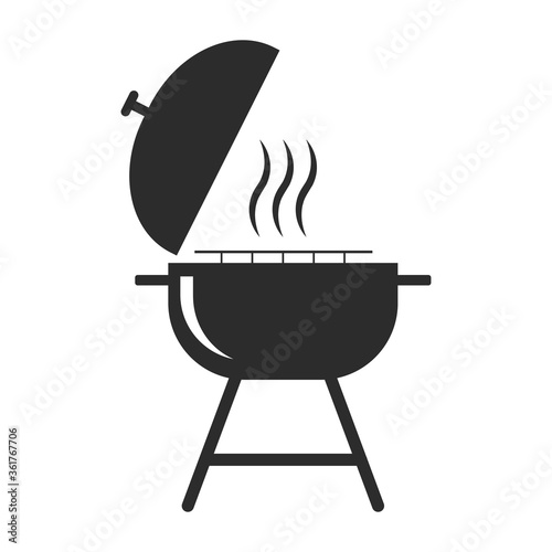 Bbq symbol.  Black Grill icons on white background
