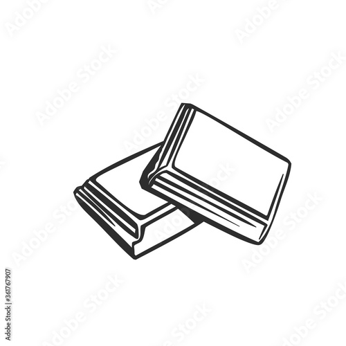 Pieces of chocolate outline icon