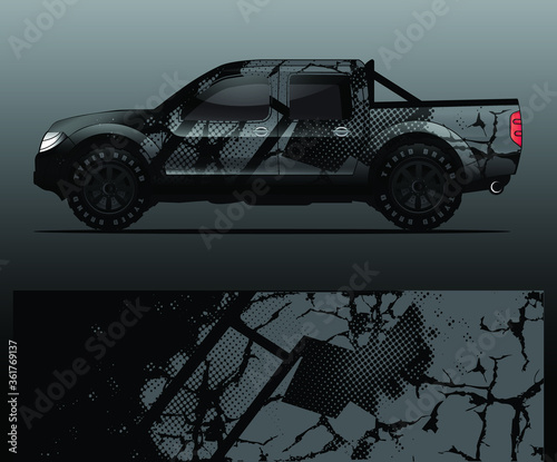 Truck decal graphic wrap vector, abstract background