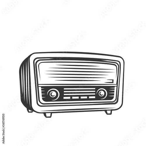 Old radio monochrome icon