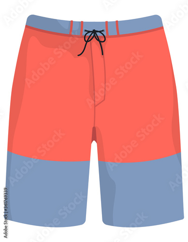 Swimming breeches isolated on white background. Beachwear in cartoon style.
