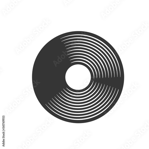 Vinyl LP record retro icon.