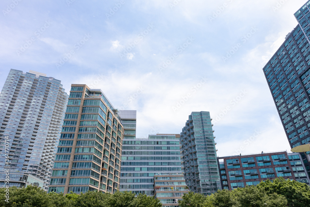 Modern Glass Residential Buildings in Long Island City Queens New York