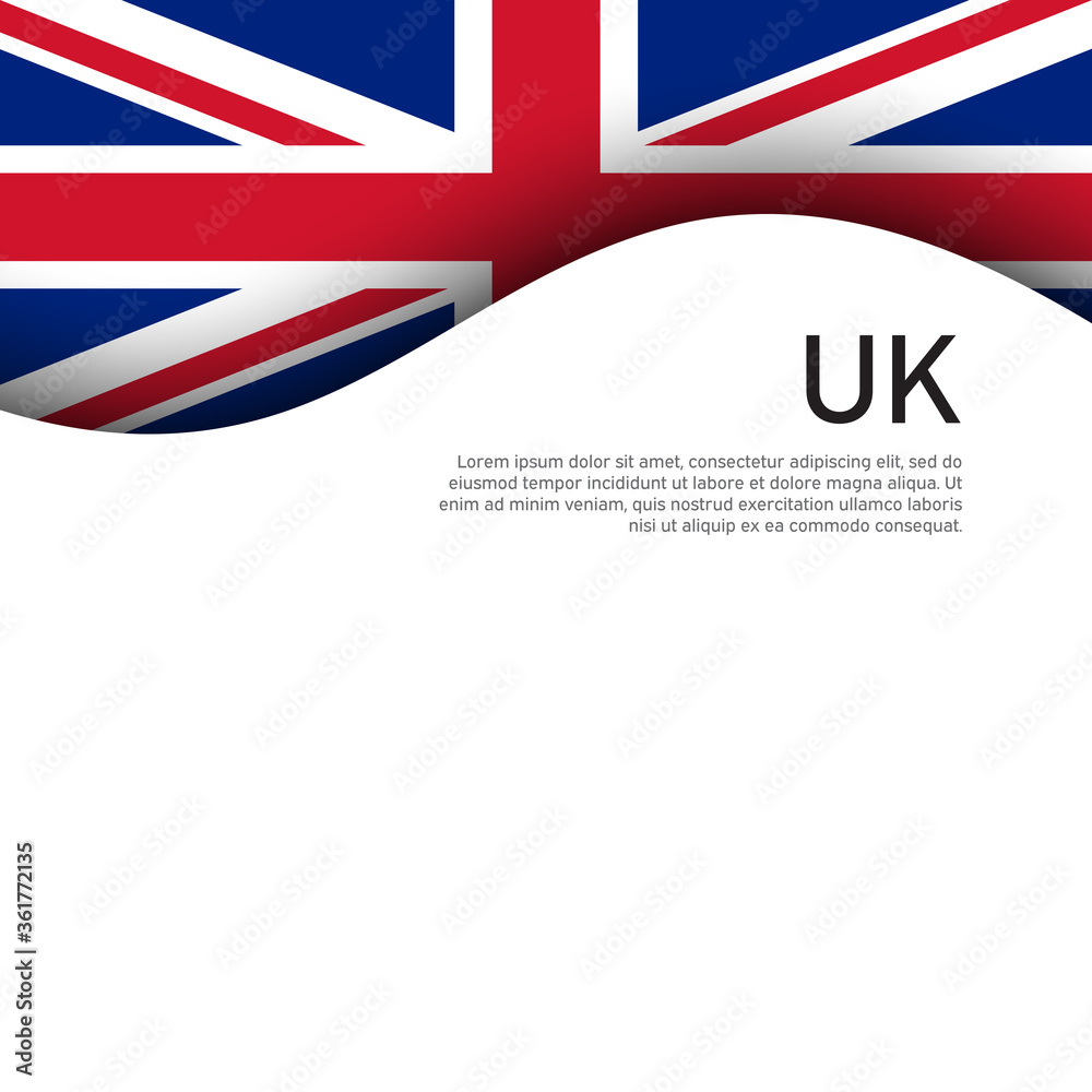 Great Britain flag on a white background. UK flag pattern in cut paper ...