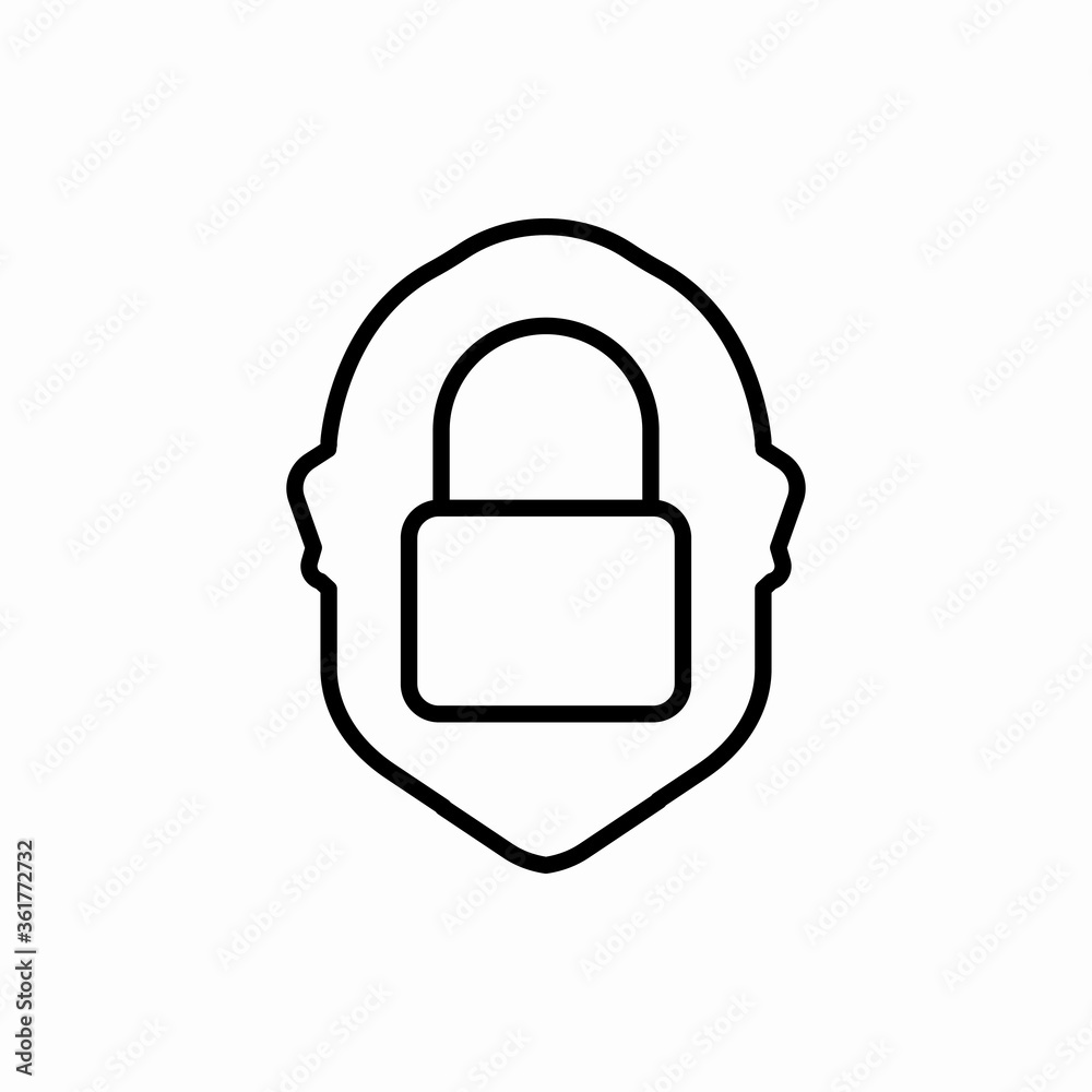 Outline face lock icon.Face lock vector illustration. Symbol for web and mobile Outline face lock icon.Face lock vector illustration. Symbol for web and mobile