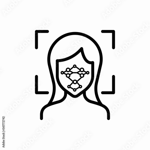 Outline facial recognition icon.Facial recognition vector illustration. Symbol for web and mobile