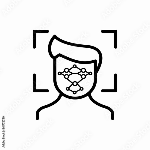 Outline facial recognition icon.Facial recognition vector illustration. Symbol for web and mobile