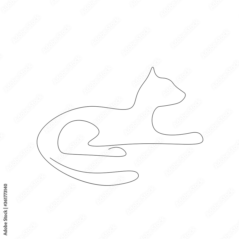 Cat on white background, vector illustration Cat on white background, vector illustration