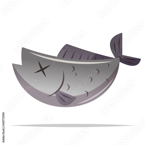 Dead fish cartoon vector isolated illustration