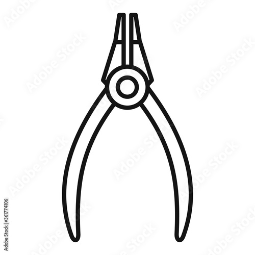 Piercing pliers icon. Outline piercing pliers vector icon for web design isolated on white background