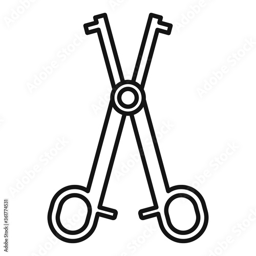 Piercing scissors icon. Outline piercing scissors vector icon for web design isolated on white background