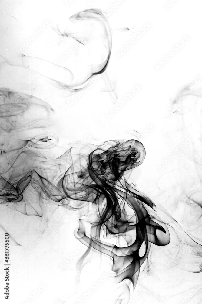 Fototapeta premium Smoke toxic movement on a white background.