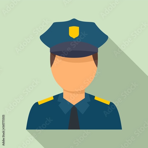 Policeman avatar icon. Flat illustration of policeman avatar vector icon for web design