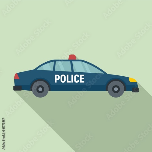 Police car icon. Flat illustration of police car vector icon for web design