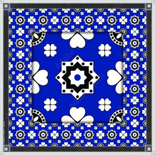 Ajrak Shawl - Sindhi Culture Fabric Pattern - Traditional Indus Valley wardrobe - print ready format. 