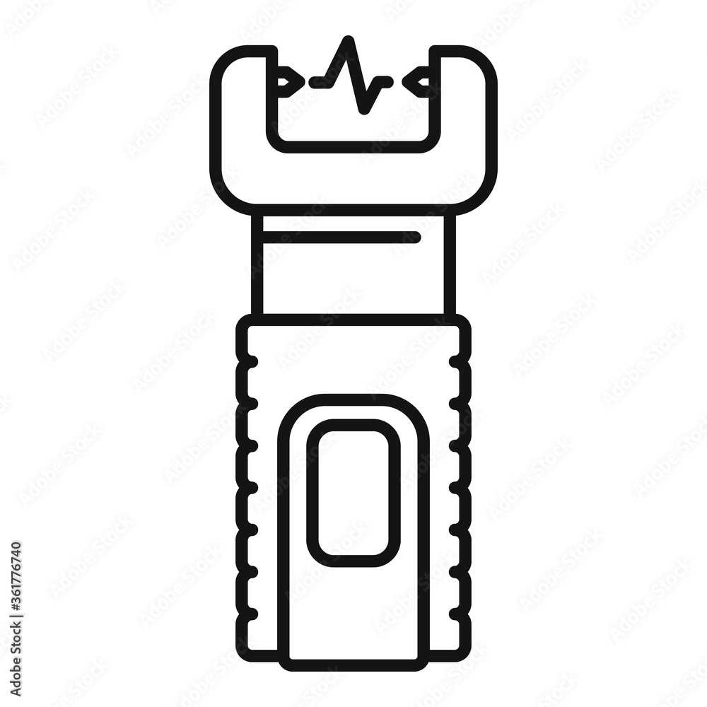 Electric shocker icon. Outline electric shocker vector icon for web design isolated on white background Electric shocker icon. Outline electric shocker vector icon for web design isolated on white background
