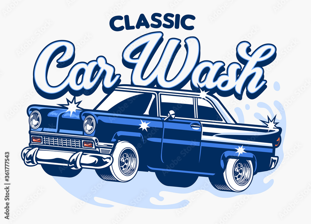 Vettoriale Stock classic car wash design | Adobe Stock