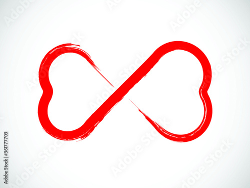 grunge hearts . Set . Vector