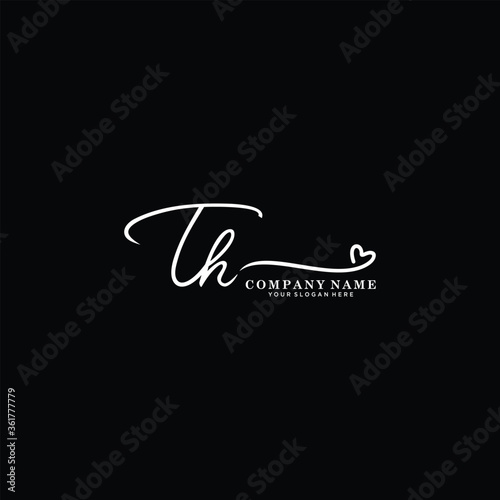 TH initials signature logo. Handwriting logo vector templates. Hand drawn Calligraphy lettering Vector illustration.
