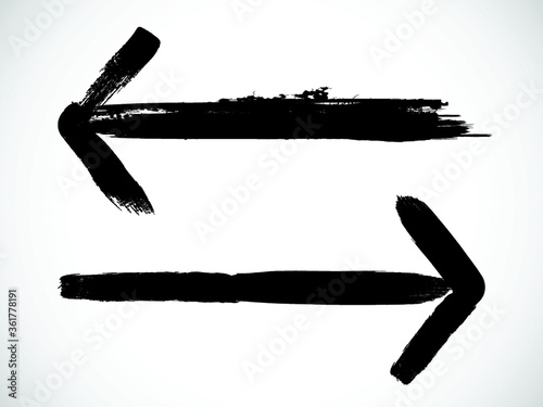 Grunge arrow . Vector design elements . Brush strokes