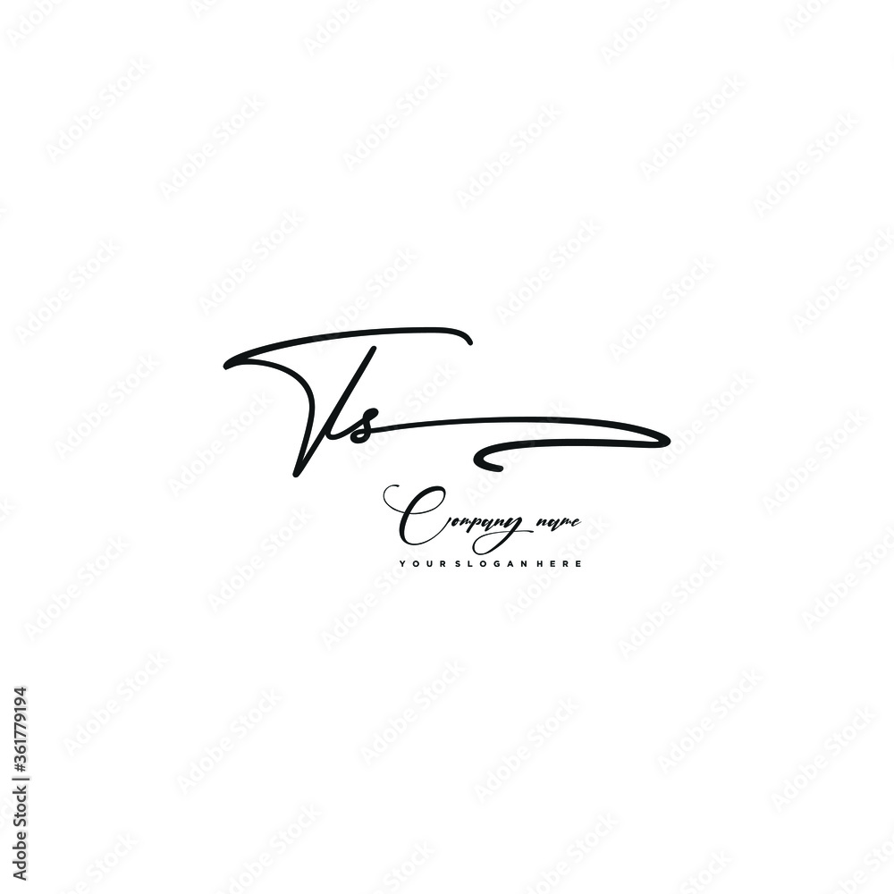 Fototapeta premium TS initials signature logo. Handwriting logo vector templates. Hand drawn Calligraphy lettering Vector illustration. 