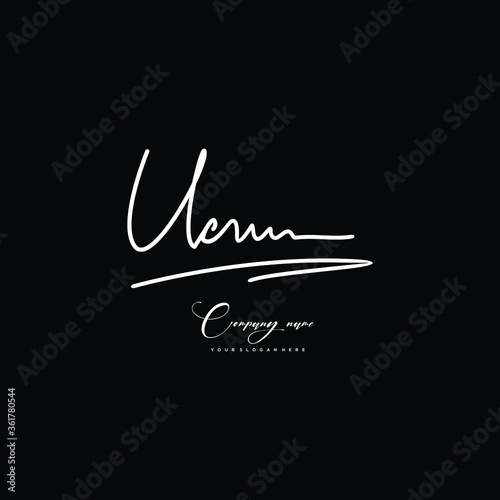UC initials signature logo. Handwriting logo vector templates. Hand drawn Calligraphy lettering Vector illustration. 