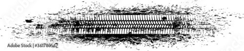 Vector Print Textured Tire Track . Design Element . Car tread silhouette . Mud splash grunge texture