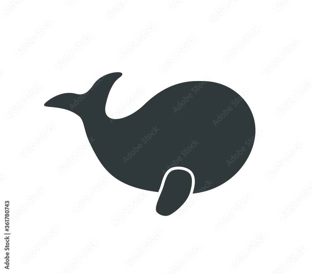 Whale icon. Whale shark cute vector. 