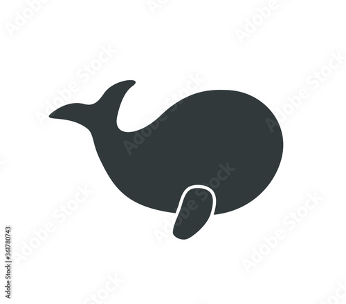 Whale icon. Whale shark cute vector. 