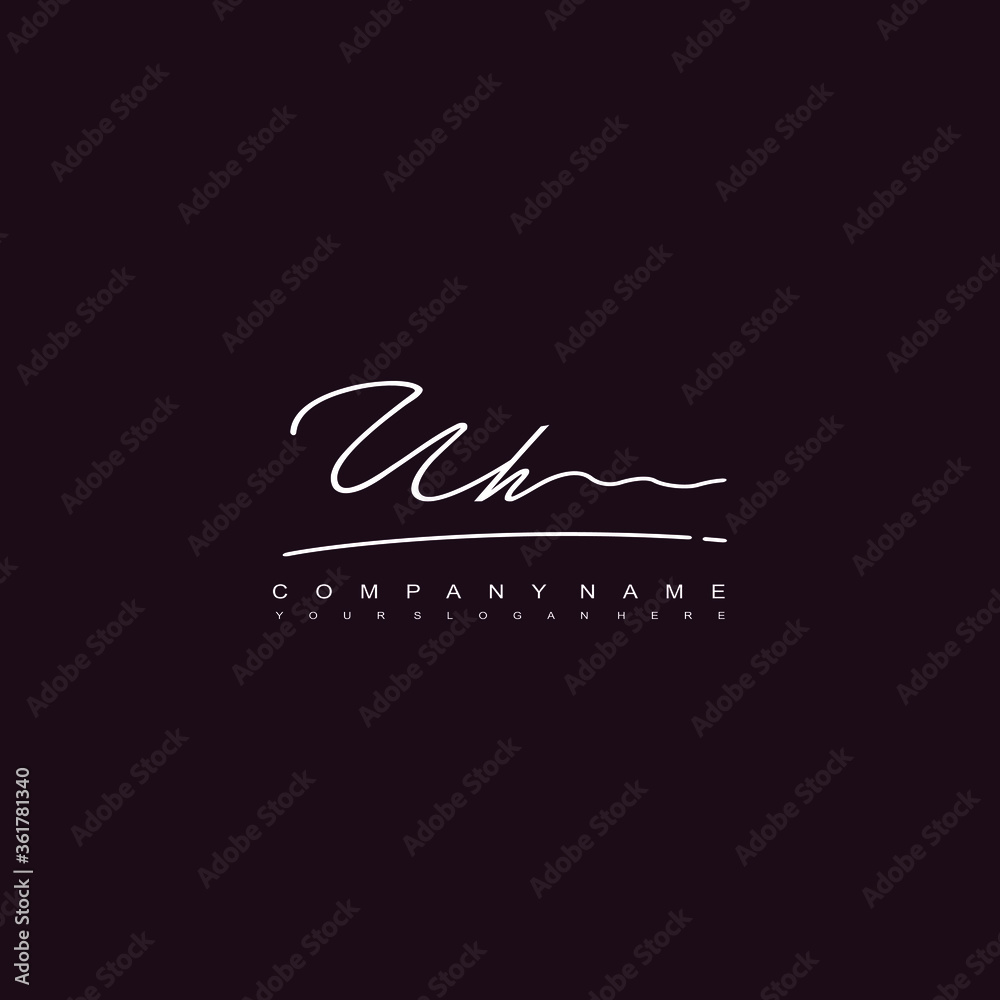 UH initials signature logo. Handwriting logo vector templates. Hand drawn Calligraphy lettering Vector illustration.
UH initials signature logo. Handwriting logo vector templates. Hand drawn Calligraphy lettering Vector illustration.