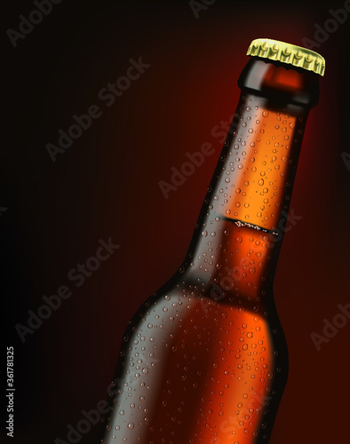 Bottle realistic 3d vector illustration.	