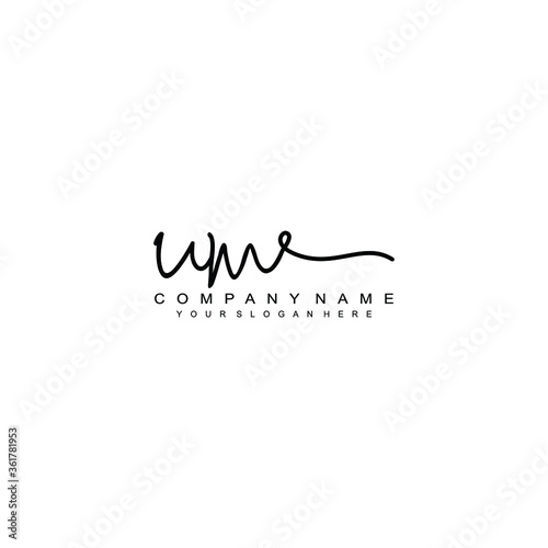 UM initials signature logo. Handwriting logo vector templates. Hand drawn Calligraphy lettering Vector illustration.
 photo