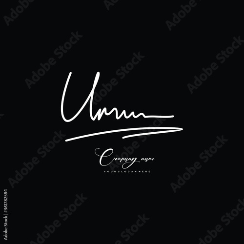 UR initials signature logo. Handwriting logo vector templates. Hand drawn Calligraphy lettering Vector illustration. 
