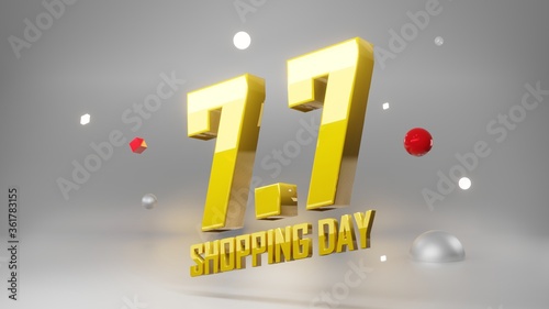 7.7 Shopping day. concept o...