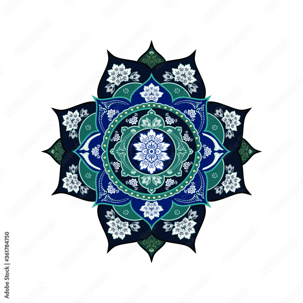 vector illustration of a decorative ornament. Background template with mandala pattern design
