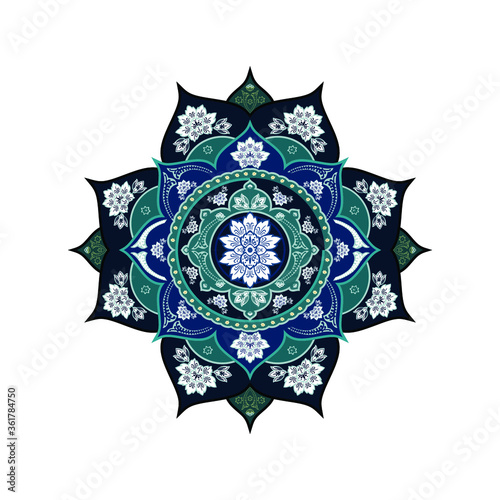 vector illustration of a decorative ornament. Background template with mandala pattern design