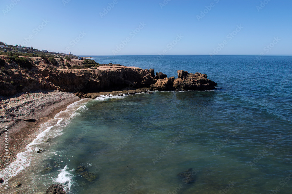 South coast of the Atlantic ocean of Morocco, Agadir. rocky shore