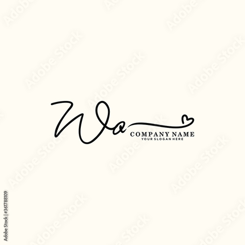 WO initials signature logo. Handwriting logo vector templates. Hand drawn Calligraphy lettering Vector illustration. 