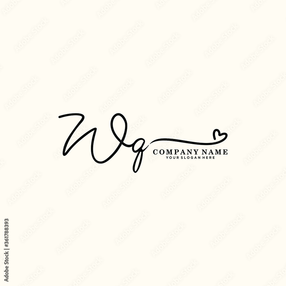 WQ initials signature logo. Handwriting logo vector templates. Hand drawn Calligraphy lettering Vector illustration.
WQ initials signature logo. Handwriting logo vector templates. Hand drawn Calligraphy lettering Vector illustration.