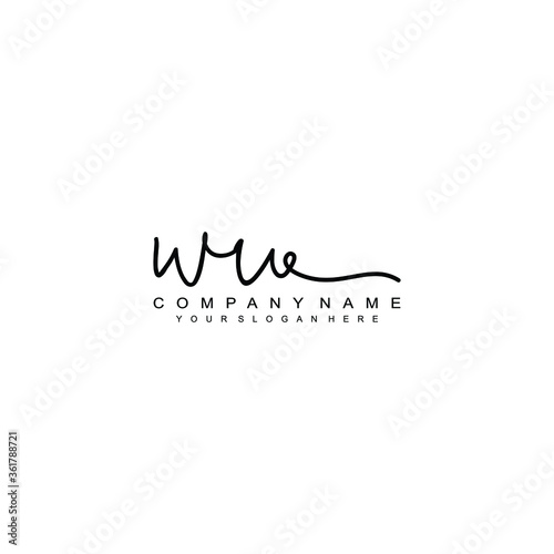 WU initials signature logo. Handwriting logo vector templates. Hand drawn Calligraphy lettering Vector illustration. 