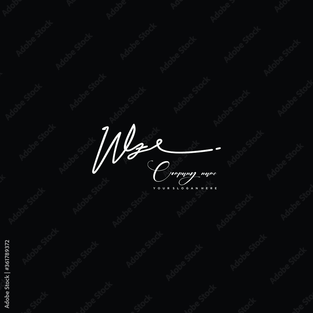 WZ initials signature logo. Handwriting logo vector templates. Hand drawn Calligraphy lettering Vector illustration.
