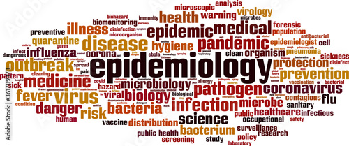 Epidemiology word cloud photo