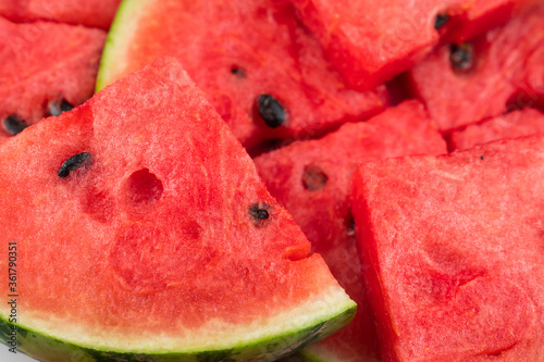 Background of fresh ripe watermelon slices.